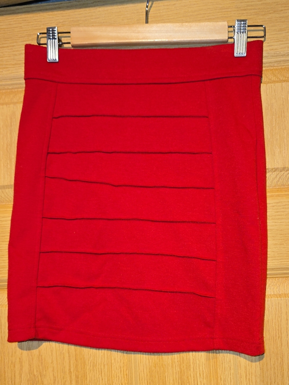 Forever 21 Red Ribbed Pencil Skirt